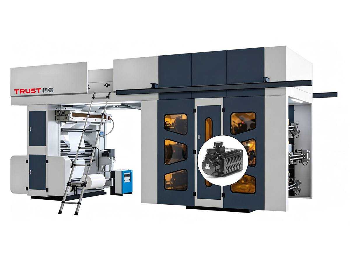 Full servo CI flexographic printing press running film