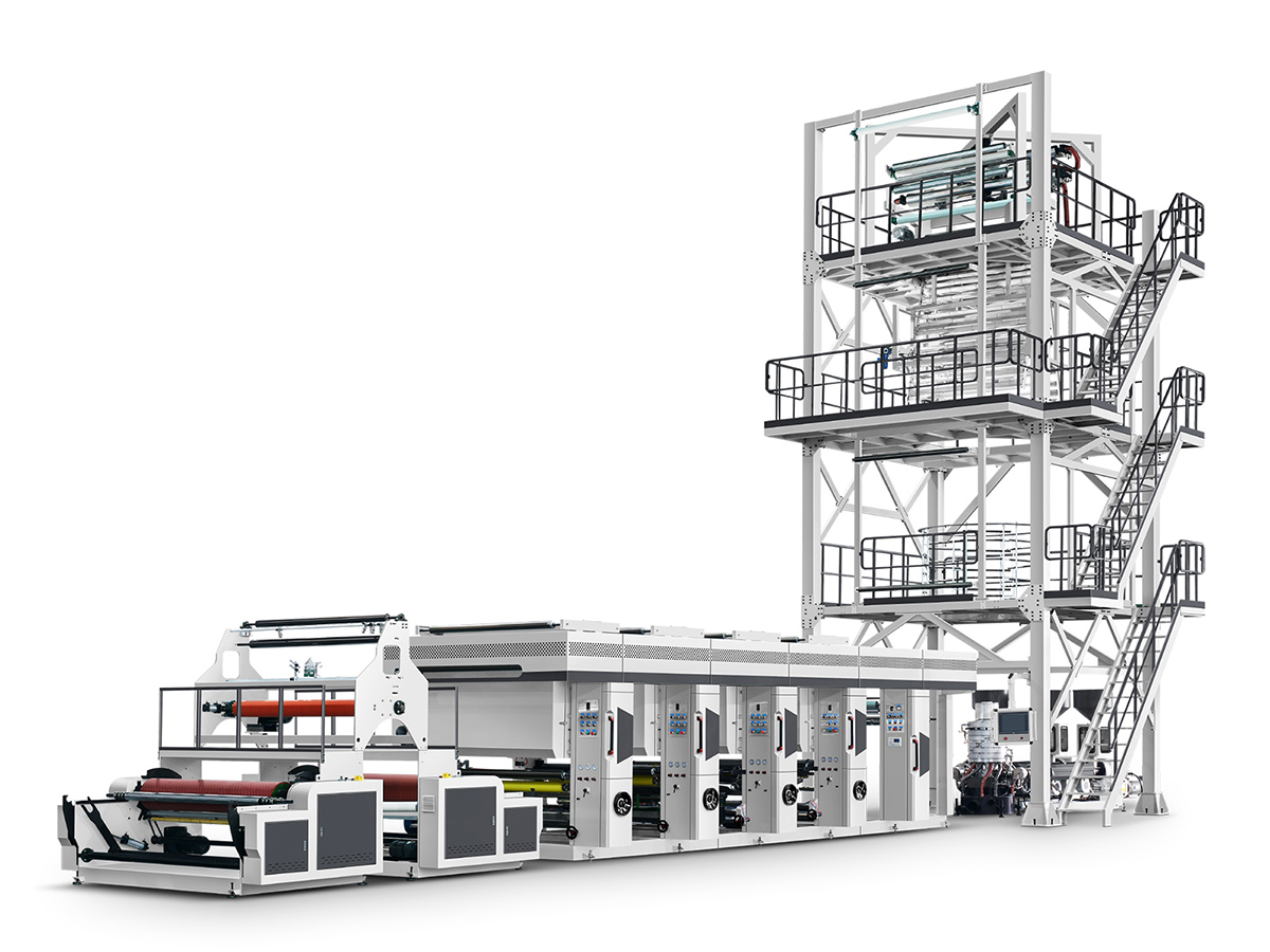 CX-ABC-1600-2500 ABC THREE-LAYER CO-EXTRUSION OSCILLATING TOWER FILM BLOWING MACHINE(WITH IBC SYSTEM)